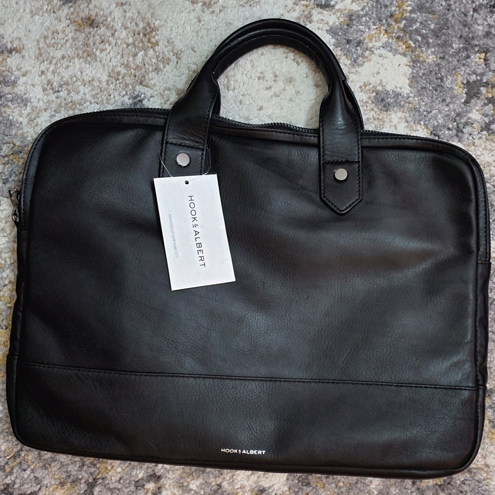 HOOK & ALBERT SLIM LEATHER BREIFCASE